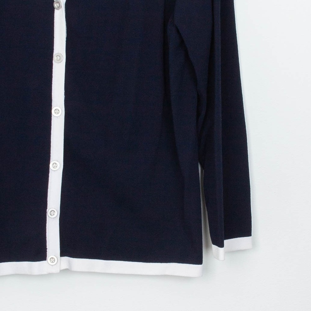 EP Pro Womens‎ Long Sleeve Knit Cardigan Sweater Navy Blue Size XL Golf Preppy - Picture 3 of 8